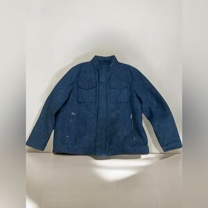 Dockers Faux Leather Jacket Water Resistant NWT, Size:XXL, Color: Navy